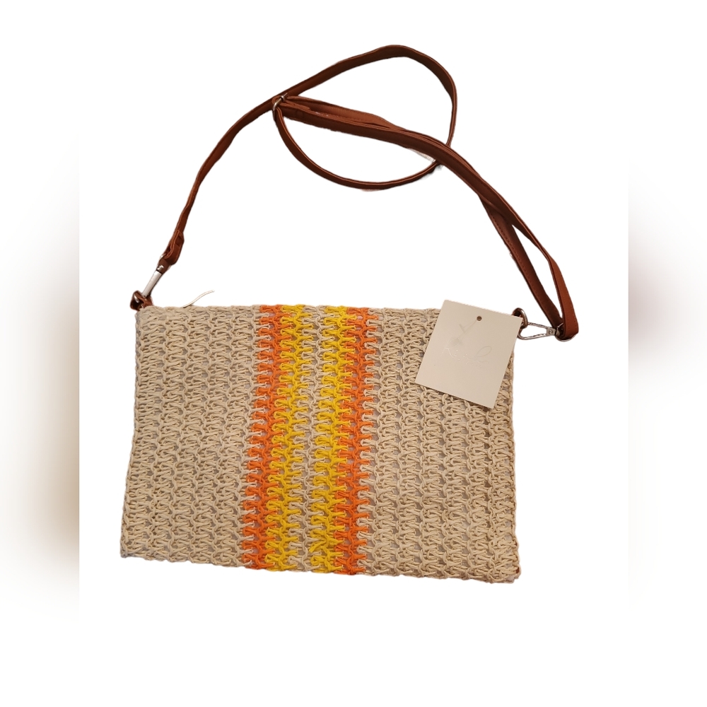 Women's Fashion Woven Crossbody Sling Summer Bag.